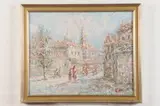 Morning Walk by Continental School, Oil on canvas, offered Jun 2022