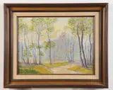 Late Fall by American School, Oil on board, sold Jun 2022