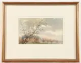 Continental School, Rainy Day, 1990, Watercolor on paper