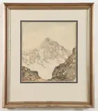 Swiss School, The Swiss Alps, Watercolor on paper