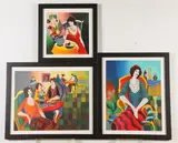 Itzchak Tarkay, Set of Three Artworks, Individually ink signed lower right hand corner