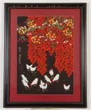Chinese School, Plum Trees and White Chicken