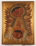 Jose Maria de Servin, Virgin of Guadalupe, Mixed media on board