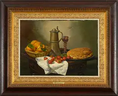Still life with Berries by Hans K. Neubert, Oil on board, sold Aug 2022