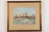 Jim Gray, Farmhouse View in the Fall, Watercolor on paper