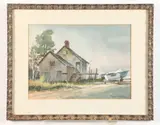 Raymond Robert Goldberg, Two White Boats, Watercolor on paper