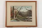 Walter Parke, Tree by the Lake, Watercolor on paper