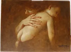 Wade Reynolds, Mother and Child, 1965, Oil on canvas