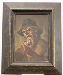 Caribbean School, The Smoker, Oil on canvas