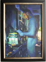 Nebojsa Zdravkovic, Two Sources of Light, 2012, [LGBTQ+ INTEREST], Oil on canvas