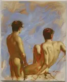 Hongtao Huang, A pair: Beach Boys, [LGBTQ+ INTEREST], Oil on canvas