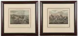 Henry Thomas Alken, set of four "The First Steeple-chase on Record", colored lithograph depicting the first steeple-chase race on record, set of four "The First Steeple-chase on Record", colored lithograph