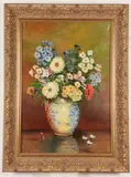 Hans K. Neubert, Summer Flower Bouquet, Oil on canvas