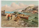 A. Pizzolla, The Amalfi Coast, Oil on canvas