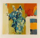 Nicola Simbari, Deux Clowns, Pencil signed and numbered (19/300) at base