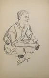 Henrik Major, Sketch of Young Ronald Reagan, Original pen or charcoal drawing on paper
