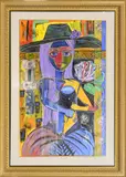 Lady with a Black Hat by Clarence Washington, 1994, Mixed media (gouache, watercolor, pencil, oil and/or acrylic) on paper, offered Aug 2022