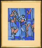 Samuel Norbert Reese, Red Rose and Blue Bars, 1969, Gouache on paper