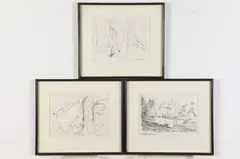 Basil Edwin Martin, Six studies of trees, Ink on paper