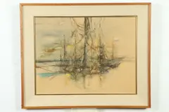 Ship by Harold F. Weston, Oil on board, sold Sep 2022
