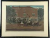 James Pollard, The Birmingham Tally-Ho! Coaches, 1828, Brooke / Southampton Row," in lower right corner "Engraving by C