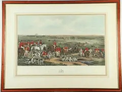 Francis Grant, The Meeting of Her Majesty's Stag Hounds on Ascot Heath, Colored engraving Published by: Hodgson & Grave and engraved by Frederick Bromley