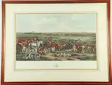 Francis Grant, The Meeting of Her Majesty's Stag Hounds on Ascot Heath, Colored engraving Published by: Hodgson & Grave and engraved by Frederick Bromley