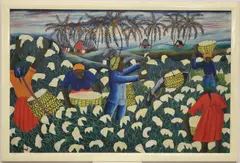 Wilmino Domond, Cotton Pickers, 1964, Oil on canvas