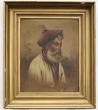 Ferrucio Vitale, Old Man Smoking a Pipe, Oil on Canvas