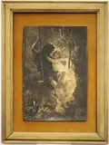 Pierre Auguste Cot, Spring, Late 19th century rubber printing plate used to print Pierre Auguste Cot's "Spring" artwork