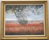 Michel Henry, Poppy Village, Oil on canvas