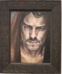Scott Edwin Heaton, Untitled, Blue Eyed Man, [LGBTQ+ INTEREST] Oil on board