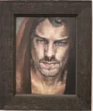 Scott Edwin Heaton, Untitled, Blue Eyed Man, [LGBTQ+ INTEREST] Oil on board