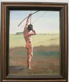 Untitled by American School, Archer, 1991, [LGBTQ+ INTEREST] Oil on canvas, sold Sep 2022