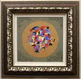 Anatole Krasnyansky, Harlequin, Limited edition hand embellished serigraph on canvas numbered 156