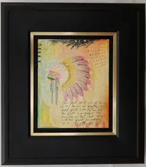 Tim Yanke, Headdress, 2012, Mixed-media with pigment, charcoal, pastels and ink on clayboard