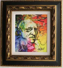Duaiv, Picasso au Noir Regard, circa 2018, Limited edition hand embellished giclee on canvas numbered 392