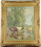 Daniel F. Wentworth, Watering Hole, circa 1890, Oil on canvas