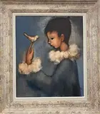 Richard Kirk, Boy with a Bird, circa 1960, Oil on canvas