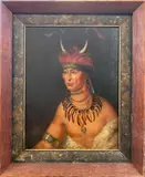 Charles Bird King, Portrait Shaumonekusse (L'letan), Oil on board