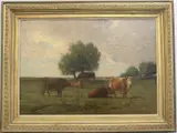 Joseph Foxcroft Cole, Grazing Cows, 1878, Oil on canvas