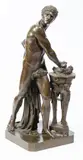 Louis-Pierre Deseine, Scaevola, Patinated bronze statue after Louis-Pierre Deseine's 1791 marble statue titled "Mucius Scævola" as presented to French Royal Academy
