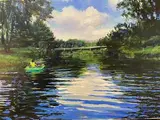 Onelio Marrero, Light Green Boat, 2017, Oil on Canvas