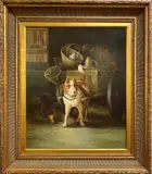 Borofsky, White Terrier, Oil on canvas