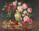 Joan Wood Avant, Roses and Grapes, Oil on canvas