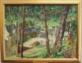 Trafford Partridge Klots, View of Britanny's Rochefort-en-Terre, Oil on canvas