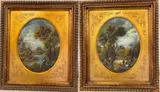 Otto von Thoren, Pair: Italian Landscapes, Oil on board
