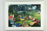 Judy Goodkind, Le Dejeuner sur l'Herbe (Luncheon on the Grass), Collague and acrylic paint on paper
