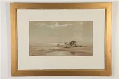Addison Thomas Millar, Haywagon by Seaside, Watercolor on paper