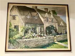 Allayn Stevens, English Cottages, Oil on canvas